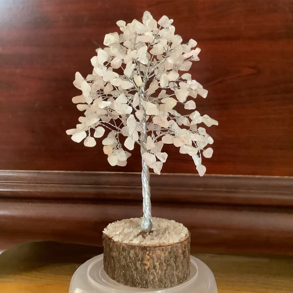 EUC Choice of Natural Carnelian, Peridot or Rose Quartz  and Wire Tree of Life - Picture 2 of 15